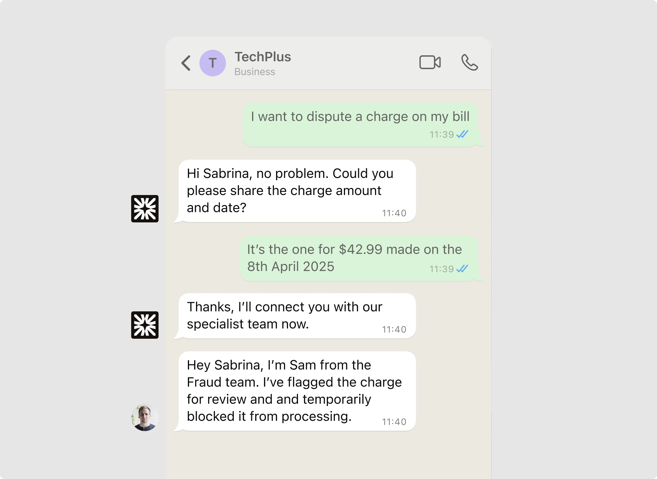 Works with your team to resolve complex queries